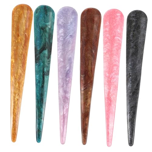 ARTSEWPLY 6stücke Teiliges Ox Horn Haarclips Acryl Haarklammern Für Frauen Stilvolle Haarschmuck Deko in Gemischten Farben Damen Haarklammer Für Dickes Haar von ARTSEWPLY