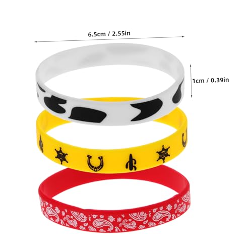 ARTSEWPLY 7 Stück Teiliges Unisex Silikonarmband Western Cowboy Party Armbänder Bunte Dehnbare Wristbands Modisches Schmuckzubehör für Damen und Herren von ARTSEWPLY