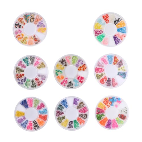 ARTSEWPLY 8 Boxen Boxen DIY Polymer Clay Früchte Patch Bunte Fruchtscheiben Nagelkunst Dekoration Vielseitige Bastel Patches für Nägel Handys Kreative DIY Accessoires von ARTSEWPLY