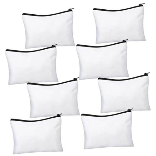 ARTSEWPLY 8 Sätze Teiliges Canvas Zipper Beutel Sublimierbare Makeup Stifttaschen Leere DIY Transfer Baumwolltaschen Kreative Aufbewahrung für Reisen Schule Camping Leicht und Kompakt von ARTSEWPLY