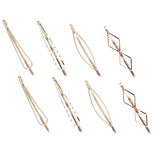 ARTSEWPLY 8 Stück Geometrische Haarnadeln aus Metall Langlebig Kreative Bobby Pins Haarschmuck für Damen Schwarz/Gold für Alltag und Besondere Anlässe von ARTSEWPLY