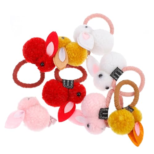ARTSEWPLY 8 Stück Teiliges Kaninchenhaar Elastischen Haargummis und Plüsch ohren Sanfte Haarschlaufe und Ponytail halter für Mädchen Schonende Haarschonung Vielseitig Einsetzbar für von ARTSEWPLY