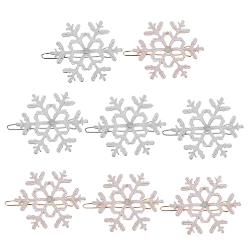 ARTSEWPLY 8 Stück Teiliges Schneeflocken Haarspangen aus Hochwertiger Legierung Fest Haltend Weihnachtliches Haarschmuck Accessoire für Frauen und Mädchen für Festtage und Alltag von ARTSEWPLY