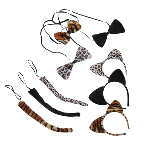 ARTSEWPLY 9 Stück Teiliges Tierohren Stirnband mit Schleife und Pack Cosplay Kostüm Zubehör Leicht Tragbar für Tierkostüme Fotoshootings Karneval Fasching und Alltag von ARTSEWPLY