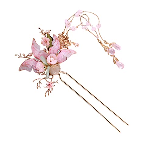 ARTSEWPLY Chinesischer Stil Vintage Haarstab Mit Eleganter Blume Und Zarter Quaste Links Kopfschmuck Für Damen Und Frauen von ARTSEWPLY