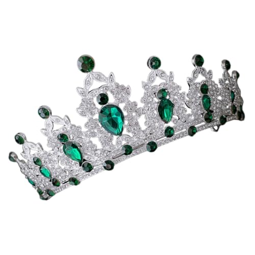 ARTSEWPLY Barock Krone Haarreif Grün Silber Vintage Tiara Crown Strass Braut Hochzeit Geburtstag Festlicher Haarschmuck für Damen Prom Accessoire von ARTSEWPLY