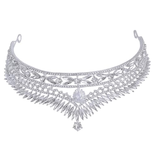 ARTSEWPLY Barock Wasserdiamant Krone Brautschmuck Glitzernde Hochzeit Haarschmuck Damen Accessoire für Abschlussball und Festliche Anlässe von ARTSEWPLY