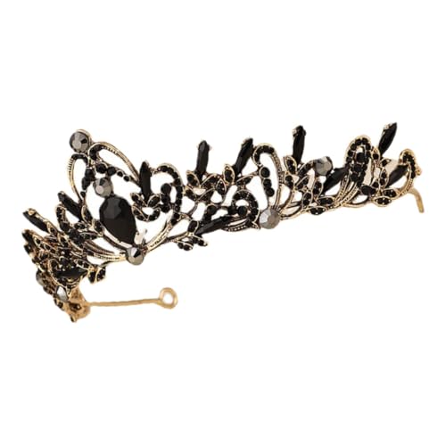 ARTSEWPLY Barocke Schwarze Rhinestone Krone Tiara Braut Hochzeit Haarschmuck Langlebiges Leichtes Diadem mit Funkelnden Kristallsteinen Festlicher Kopfschmuck für Damen und Partys von ARTSEWPLY