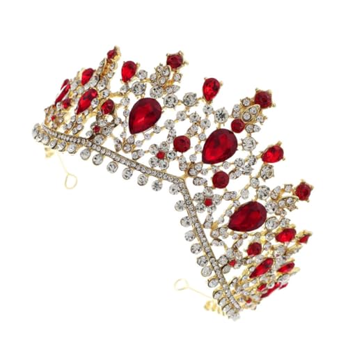 ARTSEWPLY Barockstil Tiara Roten Kristallen Braut Haarschmuck Hochzeit Diadem für Damen und Langlebige Festtagsaccessoire Geeignet für Hochzeit und Party von ARTSEWPLY