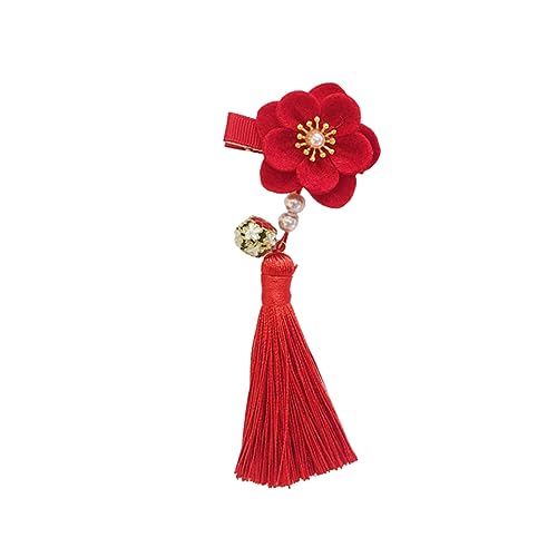 ARTSEWPLY Blumen Haarnadel Für Kinder 2 Stück Quasten Haarspange Im Chinesischen Stil Rot Kreative Haar Accessoires Für Mädchen Für Han Chinesische Kleidung Und Neujahr von ARTSEWPLY