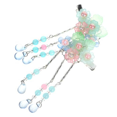 ARTSEWPLY Blumen Haarspangen mit Quaste Chinesischer Stil Hanfu Haarschmuck für Mädchen Haarnadeln mit Blüten und Fließenden Tasseln für Festliche Anlässe und Alltag von ARTSEWPLY