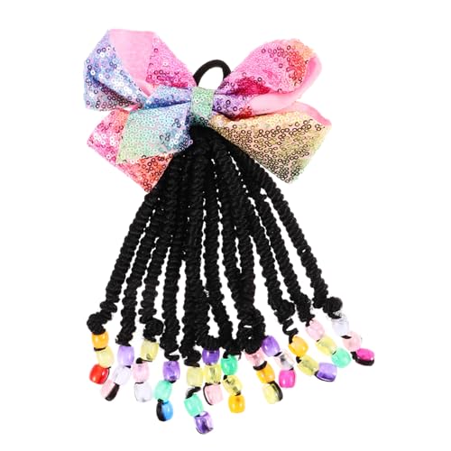 ARTSEWPLY Bow Braid Ponytail Haarteil Mit Großem Schleifen-knot Und Perlen Wiederverwendbar Für Partys Tanzaufführungen Und Alltag Modisches Haaraccessoire Für Mädchen von ARTSEWPLY