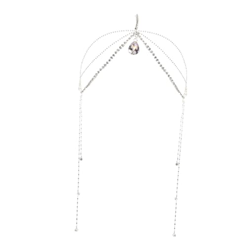 ARTSEWPLY Braut Kopfkette mit Strasssteinen Boho Haarschmuck für Frauen Eleganter Hochzeitsschmuck mit Quasten Verarbeitung Geeignet für Hochzeiten Feste und Fotoshootings von ARTSEWPLY