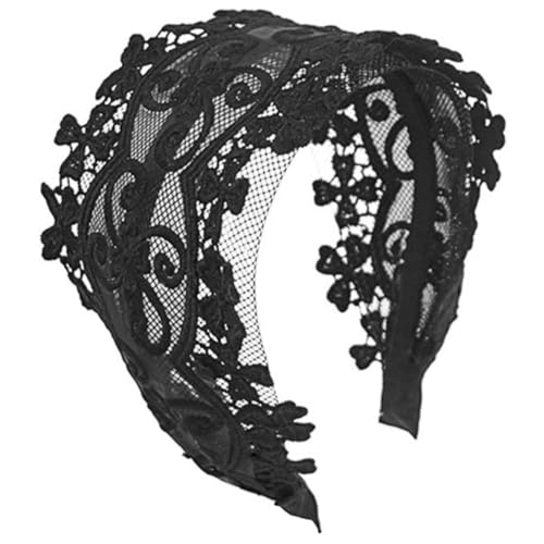 ARTSEWPLY Breites Spitzen Haarband Damen Elegant Haarreif für Party Hochzeit Alltag Leichtes Langlebiges Stirnband mit Zartem Blumenmuster Modisches Haarschmuck für Frisuren und Makeup von ARTSEWPLY
