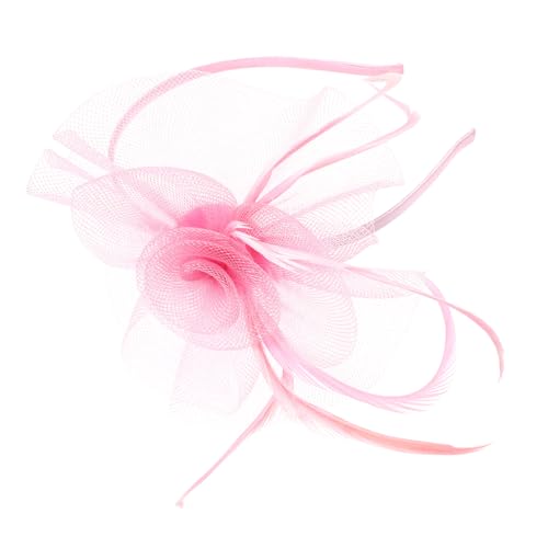 ARTSEWPLY Bridal Mesh Gauze Head Hoop mit Federn Eleganter Party Haarreif für Ball Tanz Fotoshooting Damen Kopfschmuck in Zartem Leicht und Auffällig für Festliche Anlässe von ARTSEWPLY