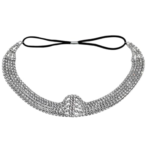 ARTSEWPLY Damen Haarband mit Elastischem Mehrlagigem Strass Design Leichter Legierung Stabil Sitzend Modischer Brautschmuck für Besondere Anlässe und Alltag von ARTSEWPLY