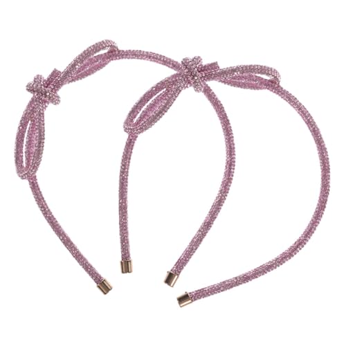 ARTSEWPLY Damen Haarband mit Funkelnden Rosa Strasssteinen Glitzernde Haarschmuck mit Schleife Geeignet für Haartypen Party Haarschmuck und Tägliche Schönheitsroutine von ARTSEWPLY