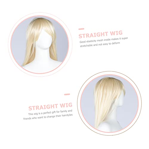 ARTSEWPLY Damen Langhaarperücke mit Gerade Synthetische Hochtemperaturfaser Elastisches Netz Party Cosplay Alltag Karneval von ARTSEWPLY