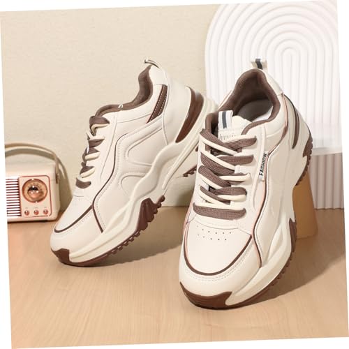 ARTSEWPLY Damen Ledersneaker Tennisschuhe Atmungsaktiv Komfortabel Vielseitig Strapazierfähig Modisch Für Alltag Sport Fitness Outdoor Khaki von ARTSEWPLY