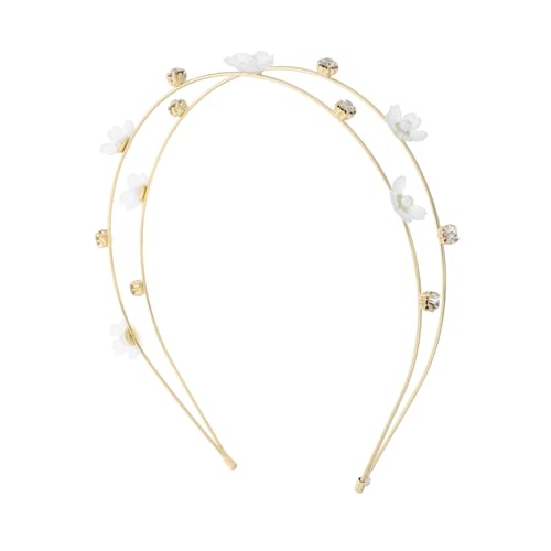 ARTSEWPLY Doppellagiges Blumen Haarreif aus Leichtem Legierungsmetall mit Funkelnden Strasssteinen Modisches Diadem für Frauen und Mädchen für Cosplay Festivals und Vielseitige Anlässe von ARTSEWPLY