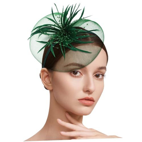 ARTSEWPLY 1stück Elegantes Haarschmuck Federn Und Netz Perfektes Accessoire Für Hochzeiten Cocktailpartys Und Besondere Anlässe Dunkles Stilvolles Damen-haar-accessoire von ARTSEWPLY