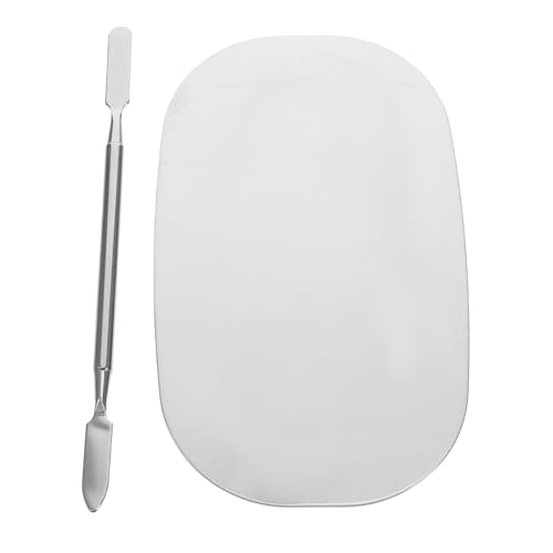 ARTSEWPLY Edelstahl Make up Mischpalette mit Spatel Rostfrei Langlebig Glatte Oberfläche Vielseitig für Maniküre Nagellack Cremes und Lidschatten Leicht zu Reinigen Professionelles von ARTSEWPLY