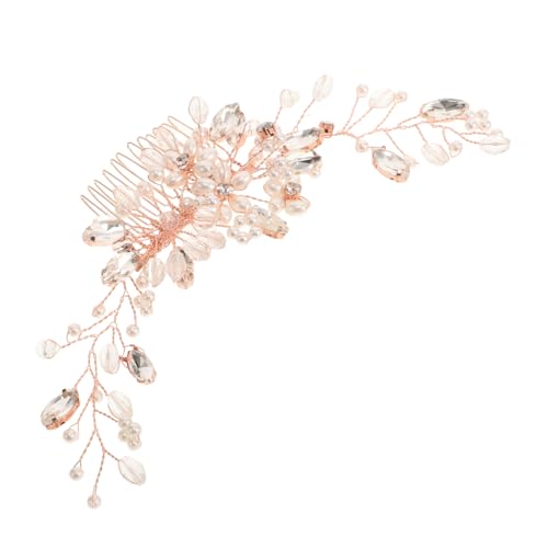 ARTSEWPLY Eleganter Goldfarbener Haarkamm mit Diamant Blumenmotiv Leichter Brautschmuck für Hochzeit und Besondere Anlässe Handgefertigte Krone Vielseitiges Accessoire für Damen und Mädchen von ARTSEWPLY