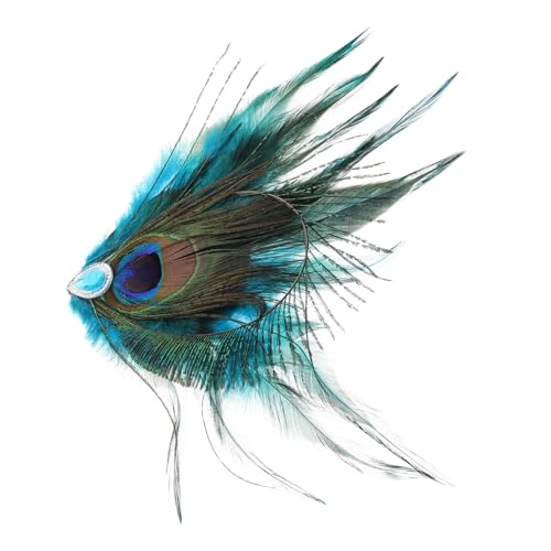 ARTSEWPLY Farbige Pfauenfeder Haarklammer mit Strassbesatz Retro Haarspange für Damen Seitenclip Haarschmuck für Hochzeit Party und Festliche Anlässe von ARTSEWPLY