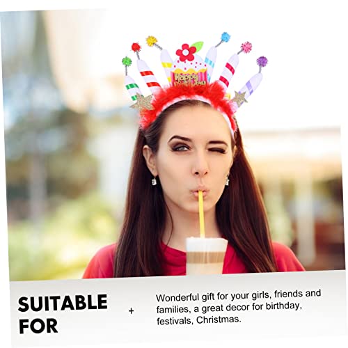 ARTSEWPLY Geburtstag Haarreif mit Kreativem Kuchen Kerzen Design Party Kopfschmuck für Frauen und Mädchen Dekorativer Langlebiger Stirnband für Festliche Anlässe Wie Weihnachten und von ARTSEWPLY