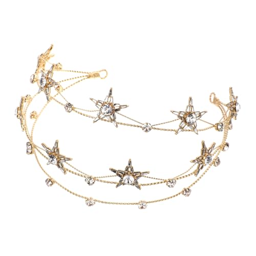 ARTSEWPLY Goldene Prinzessin Krone Haarteil mit Funkelnden Strasssteinen Kleines Tiara Headband für Braut Hochzeit Festliche Partys Abschlussball und Cosplay Zubehör von ARTSEWPLY