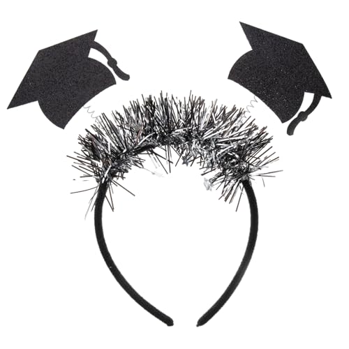 ARTSEWPLY Graduation Headband mit Doktorhut Design Langlebiges Party Haaraccessoire mit Schwarzer Dekoration Bequemes Stirnband für Schulabschlussfeier und Fotoshootings von ARTSEWPLY