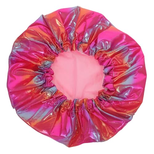 ARTSEWPLY Große Duschhaube Damen Doppellagig Elastisch Wiederverwendbar Badehut für Langes Haar Dekorative Shower Cap für Spa Make up und Haarbehandlung von ARTSEWPLY