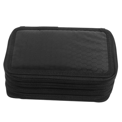 ARTSEWPLY Großes Oxford Federmäppchen mit Reißverschluss Mehrlagiges Schreibwaren Organizer Mäppchen Geräumige Stifte und Buntstifte Aufbewahrungstasche für Schüler Schwarz Farben von ARTSEWPLY