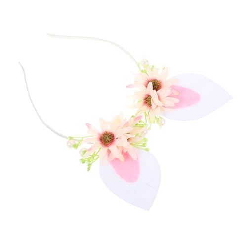 ARTSEWPLY Haarreif mit Hasenohren und Blumen Leichtes Sicheres Stirnband für Mädchen Bequeme Kopfbedeckung für Party Alltag und Festlichkeiten Langlebiges Design von ARTSEWPLY