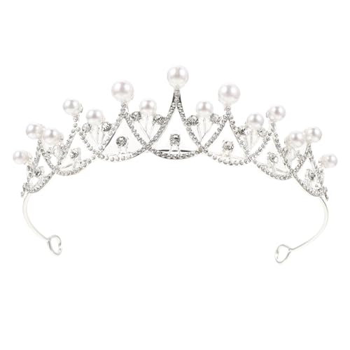 ARTSEWPLY Haarreif mit Perlenkrone Dekoratives Stirnband für Mädchen Eleganter Kopfschmuck für Party Kostüm Hochzeit Geburtstagsfeier Leicht und Langlebig von ARTSEWPLY