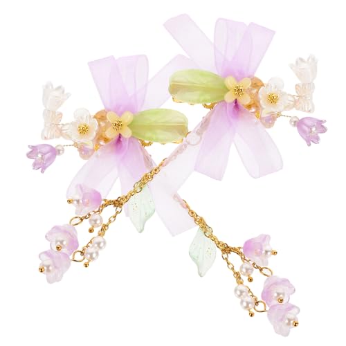 ARTSEWPLY Haarschmuck Haarspangen mit Blumen und Tassel Dekorative Haarklammern für Mädchen Geeignet für Lange und Kurze Haare Festliche Accessoires für Party Geburtstag und Alltag von ARTSEWPLY