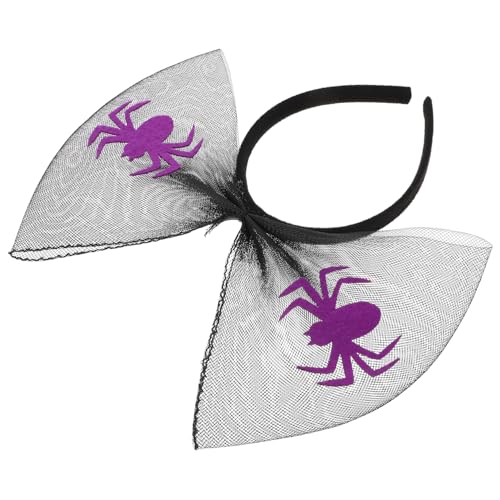 ARTSEWPLY Halloween Haarreif mit Schwarzem Netz und Spinnenmotiv Dekoratives Haarband mit Elegantem Schleifen Design Leichtes Langlebiges Stirnband für Damen und Partyveranstaltungen von ARTSEWPLY