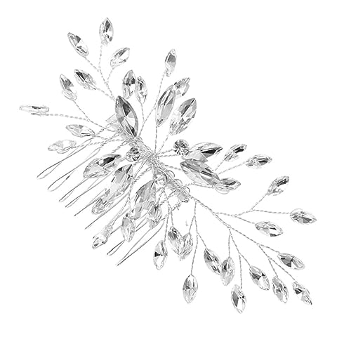 ARTSEWPLY Handgefertigter Haarkamm Hochzeit mit Funkelnden Strasssteinen Silberner Brautschmuck Seitlicher Haarkamm für Braut und Brautjungfern Einfach zu Befestigen Vielseitig für Frisuren von ARTSEWPLY