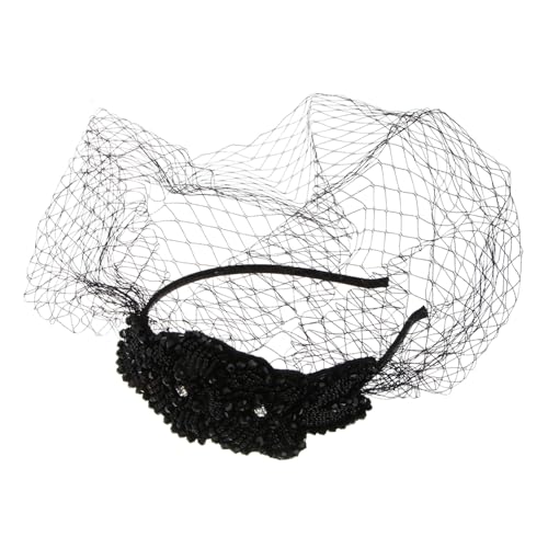 ARTSEWPLY Handgefertigtes Mesh Haarband mit Diamantdekor Vintage Haarschmuck für Damen Leichtes Kopfschmuck Accessoire für Festliche Anlässe und Partys Schwarz von ARTSEWPLY