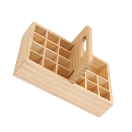 ARTSEWPLY Holz Aufbewahrungsbox Fächer Mittig Geteilt Ätherische Öle Organizer Leicht Robust Für Duftöl Flaschen Parfüm Schminkbox Desktop Lagerung von ARTSEWPLY
