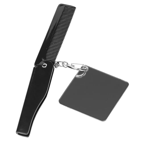 ARTSEWPLY Kleiner Klappkamm für Männer Faltbarer Bartkamm mit Spiegel Tragbarer Taschenkamm Schlüsselanhänger Robustes Material Einfach zu Verstauen von ARTSEWPLY