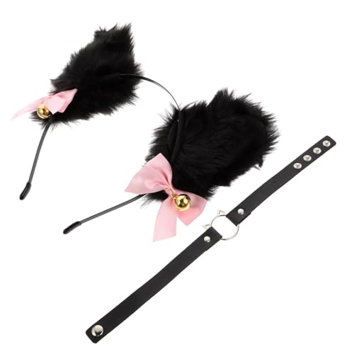 ARTSEWPLY Kuscheliges Cat Ear Haarband mit Dekorativem Spitzenkragen und Glocke Cosplay Accessoire für Partys Hochzeit Outdoor Langlebig und Einfach zu Reinigen von ARTSEWPLY