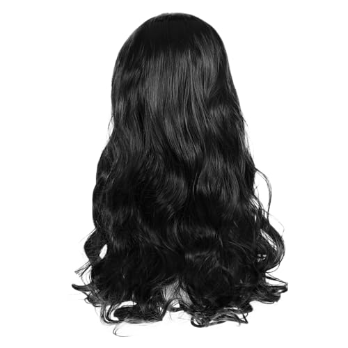 ARTSEWPLY Lange Gewellte Synthetische Perücke Damen Mittlerer Scheitel Natürliches Design Leichte Atmungsaktive Cosplay Party Fasching Kostüm von ARTSEWPLY