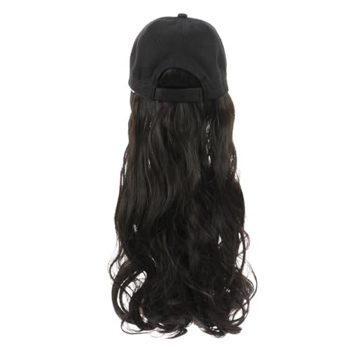 ARTSEWPLY Langwellige Baseballcap Perücke für Damen Kurze Natürliche Wellenhaare Stylische Hut Haarverlängerung Verstellbar für Partys und Alltagslook von ARTSEWPLY