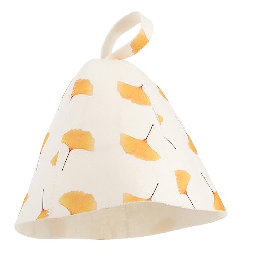 ARTSEWPLY Leichter Filz Sauna Hut Wiederverwendbar Wasserabsorbierend Komfortable Saunakappe für Damen und Herren Stylischer Isolierender Saunahut mit Ginkgo für Sauna und Dampfbad von ARTSEWPLY