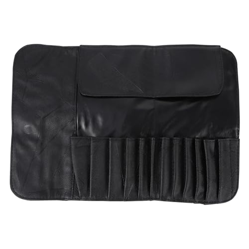 ARTSEWPLY Makeup Pinsel Tasche mit Elastischen Fächern Tragbarer Kosmetik Organizer für Reisen und Zuhause Kompakt Leicht zu Schwarz für Damen und Mädchen Platzsparend und Vielseitig von ARTSEWPLY