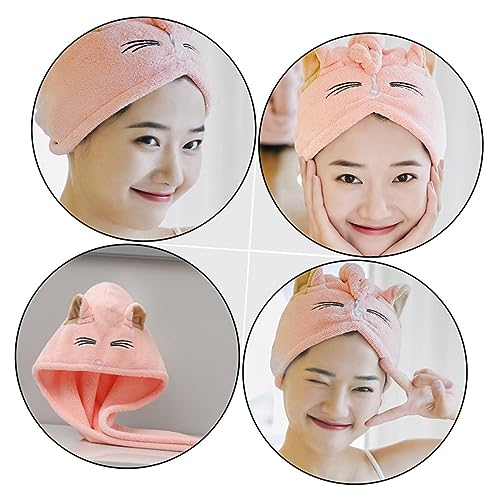 ARTSEWPLY Mikrofaser Haarturban mit Haarband Schnelltrocknend Ultraabsorbierend Damen und Unisex Trocknet Haare Schnell Badekappe Duschen für Make up und Hautpflege Korallfleece Weich von ARTSEWPLY