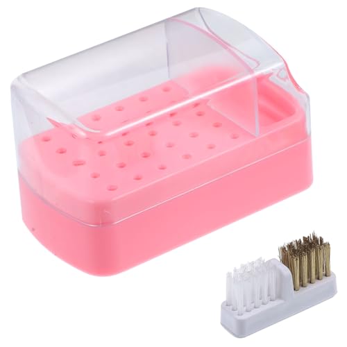 ARTSEWPLY Nagelbohrer Aufbewahrungsbox mit Fächern und Reinigungsfunktion Staubdichter Organizer für Nagelfräser Schleifbits Langlebiger Maniküre Werkzeughalter Hygienisch und Praktisch in von ARTSEWPLY
