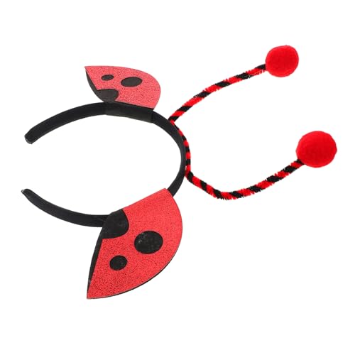 ARTSEWPLY Niedliches Marienkäfer Stirnband aus Weichem Glitter Filz mit Pompoms Verspieltes Insekten Design für Party Cosplay und Fasching Damen und Karneval Kopfschmuck von ARTSEWPLY