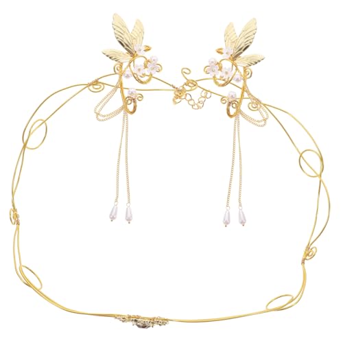 ARTSEWPLY Non piercing Ear mit Elfenkrone und Quaste Damen Ohrschmuck ohne Ohrloch Modische Ohrklemme für Frauen und Mädchen Vielseitiges Schmuck accessoire für Festtage und Alltag von ARTSEWPLY